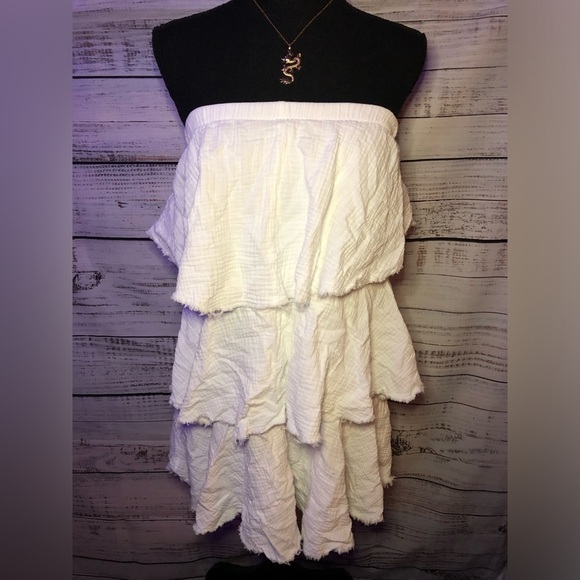 White Strapless Mini Dress NWOT size Large - Picture 9 of 16